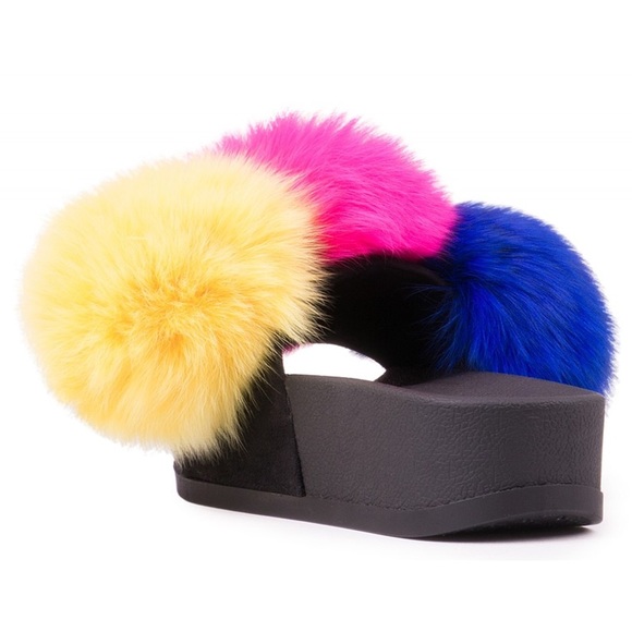 JEFFREY CAMPBELL “EDIE POM” platform slippers - Picture 4 of 8